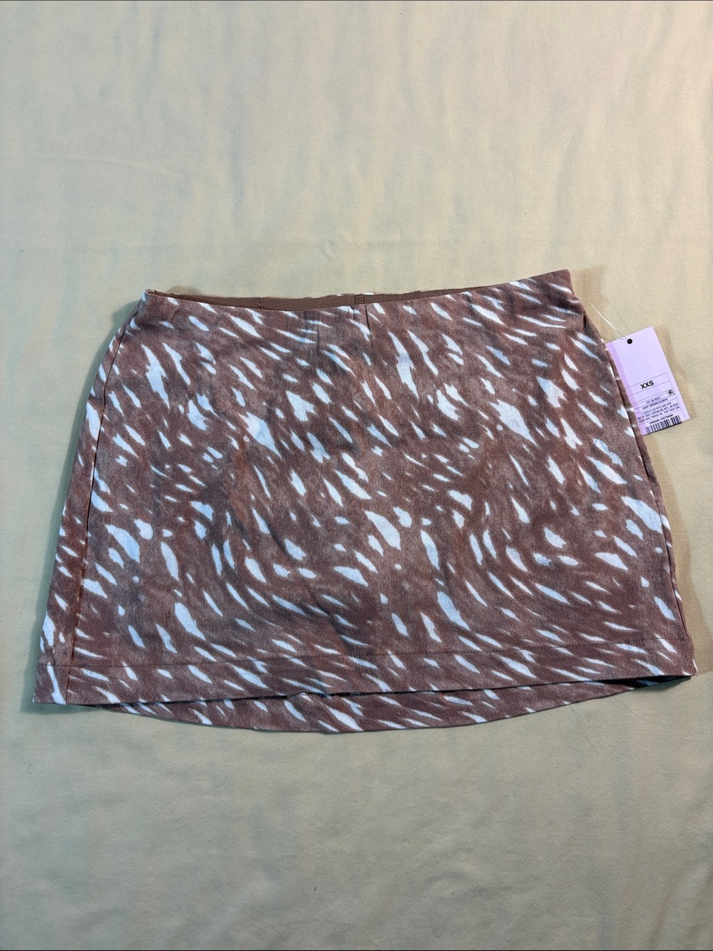 Wild Fable Brown Fawn Deer Print Athletic Casual Mini Skort Size XXS NWT